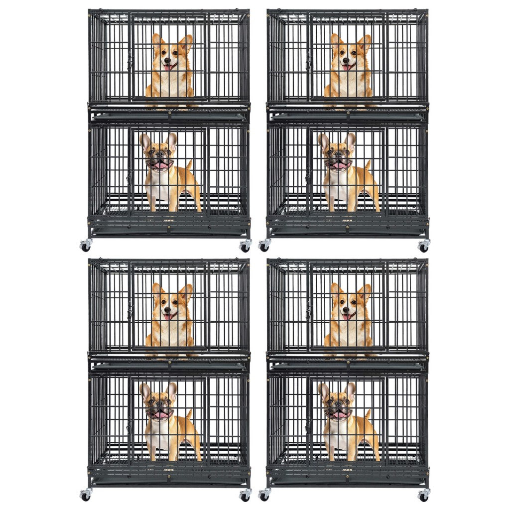 37 Inch Stackable Heavy Duty Dog Kennel – Foldable – alternate view 17