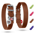 Genuine Leather Dog Collar with Smart QR Tag XSmall – photo 1 of 5