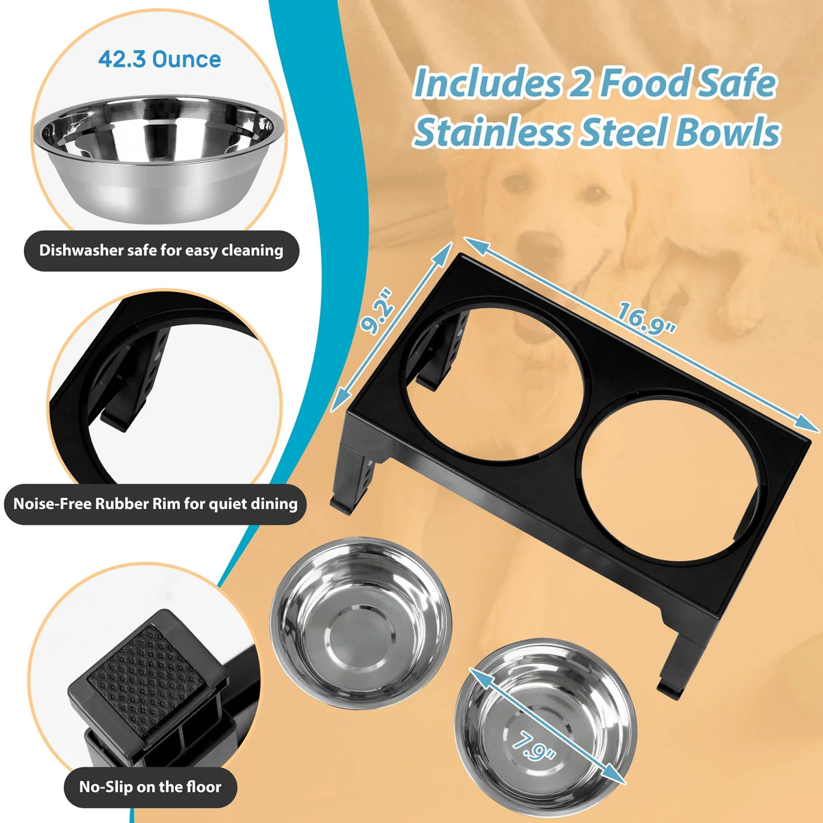 Top 10 Elevated Dog Bowl Stands with Stainless Steel Dishes, lifestyle