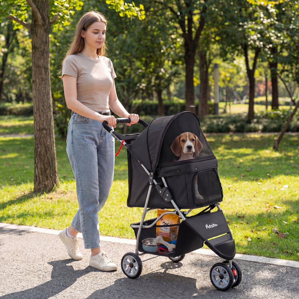 3-Wheel Pet Stroller for Small Dogs up to 33 lbs – photo 1 of 16