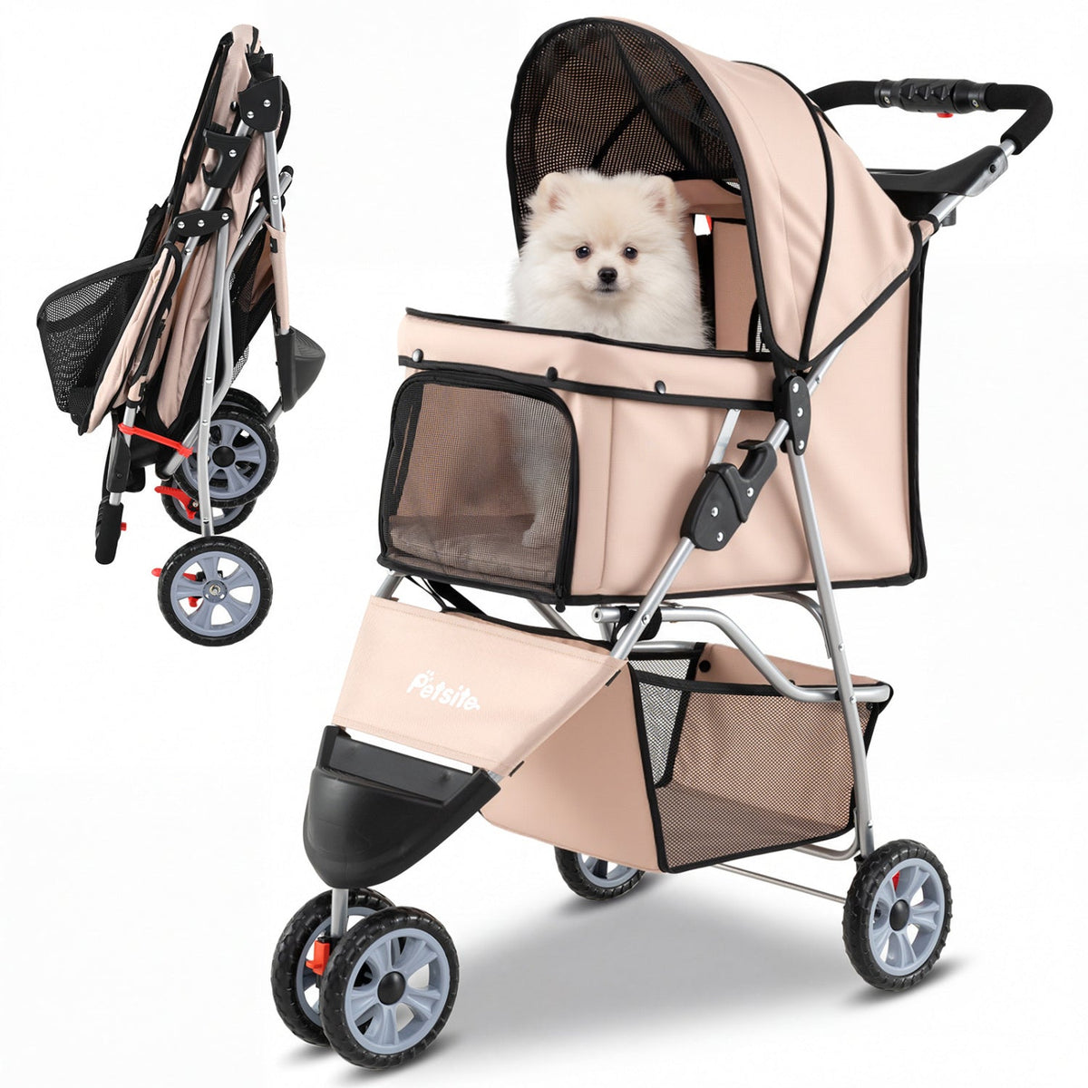 3-Wheel Pet Stroller for Small Dogs up to 33 lbs – photo 8 of 16
