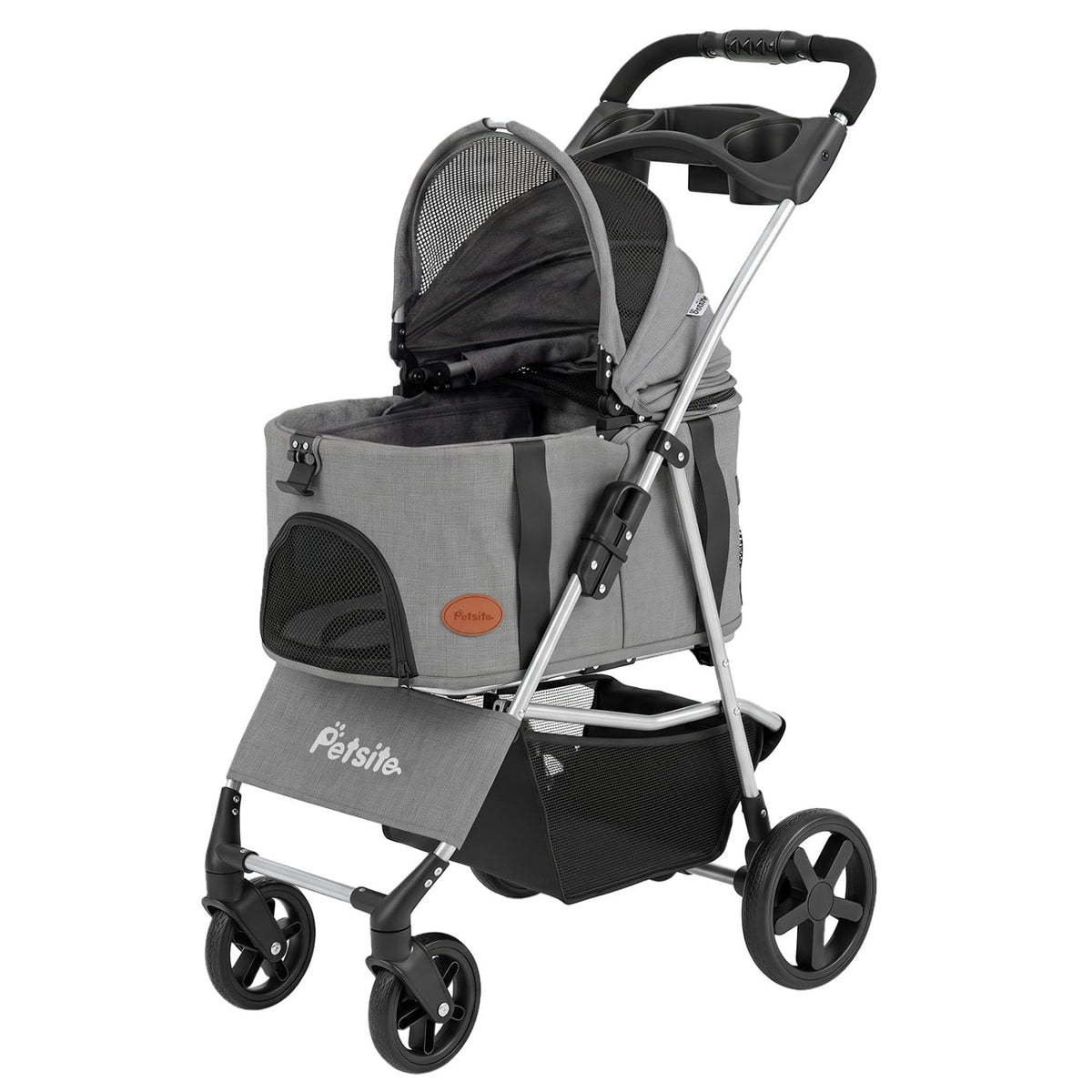 3-in-1 Foldable Pet Stroller with Detachable Carrier – photo 3 of 16