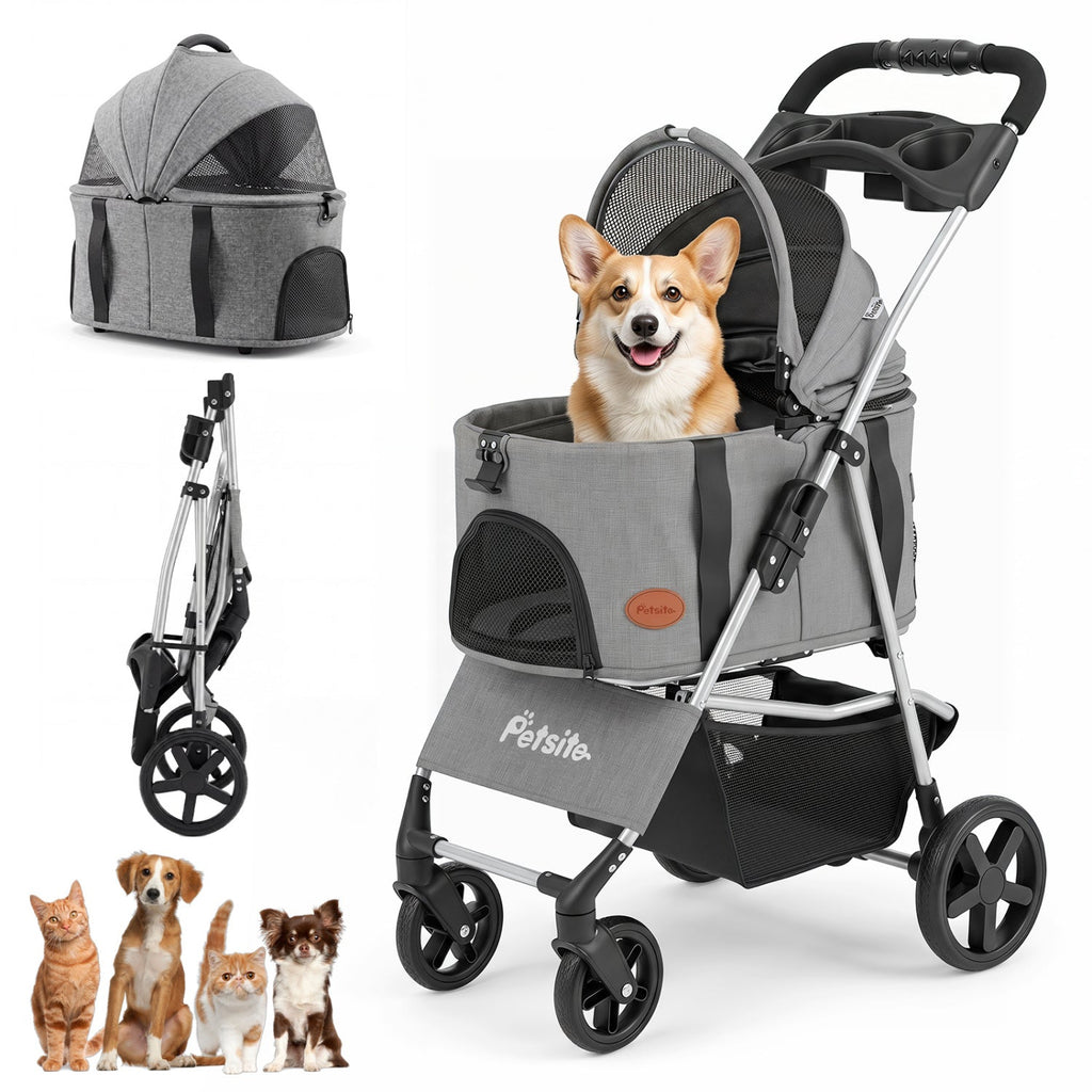 3-in-1 Foldable Pet Stroller with Detachable Carrier – photo 4 of 16
