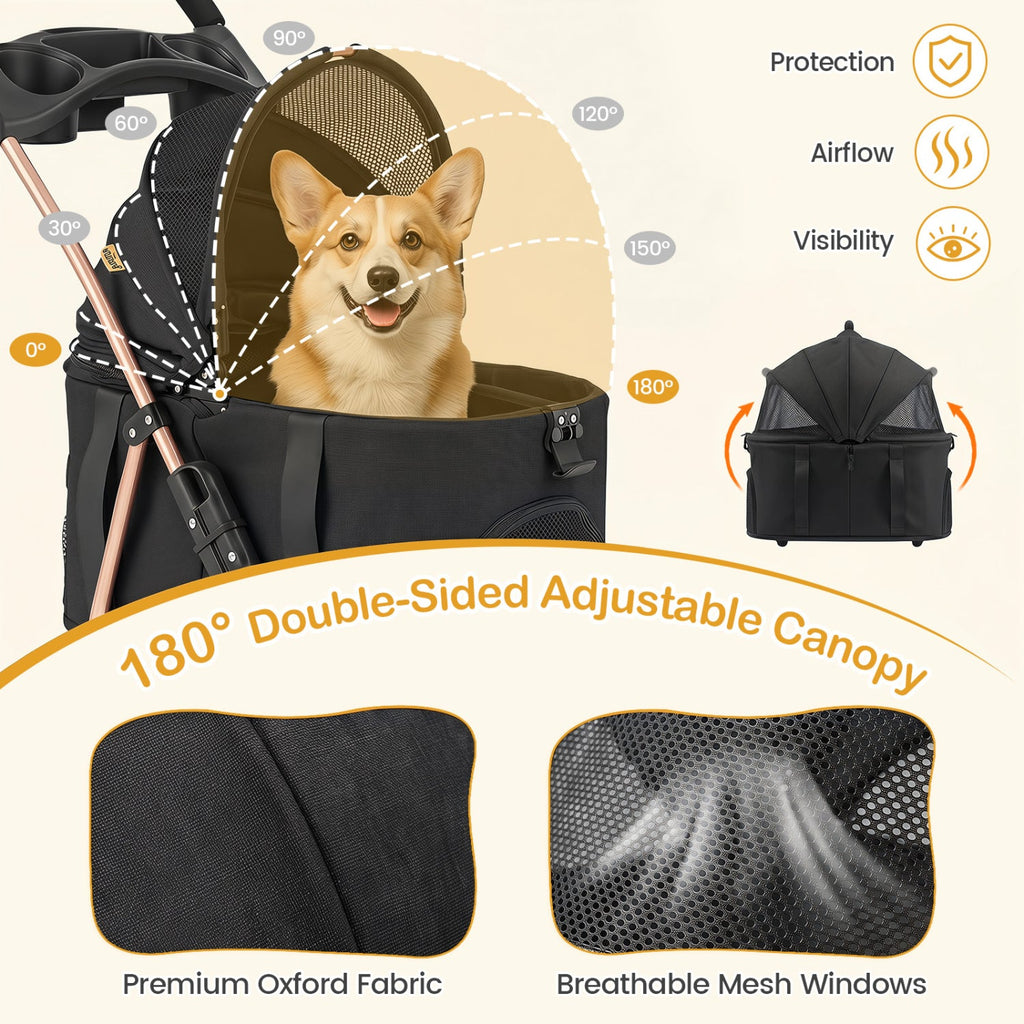 3-in-1 Foldable Pet Stroller with Detachable Carrier – photo 16 of 16