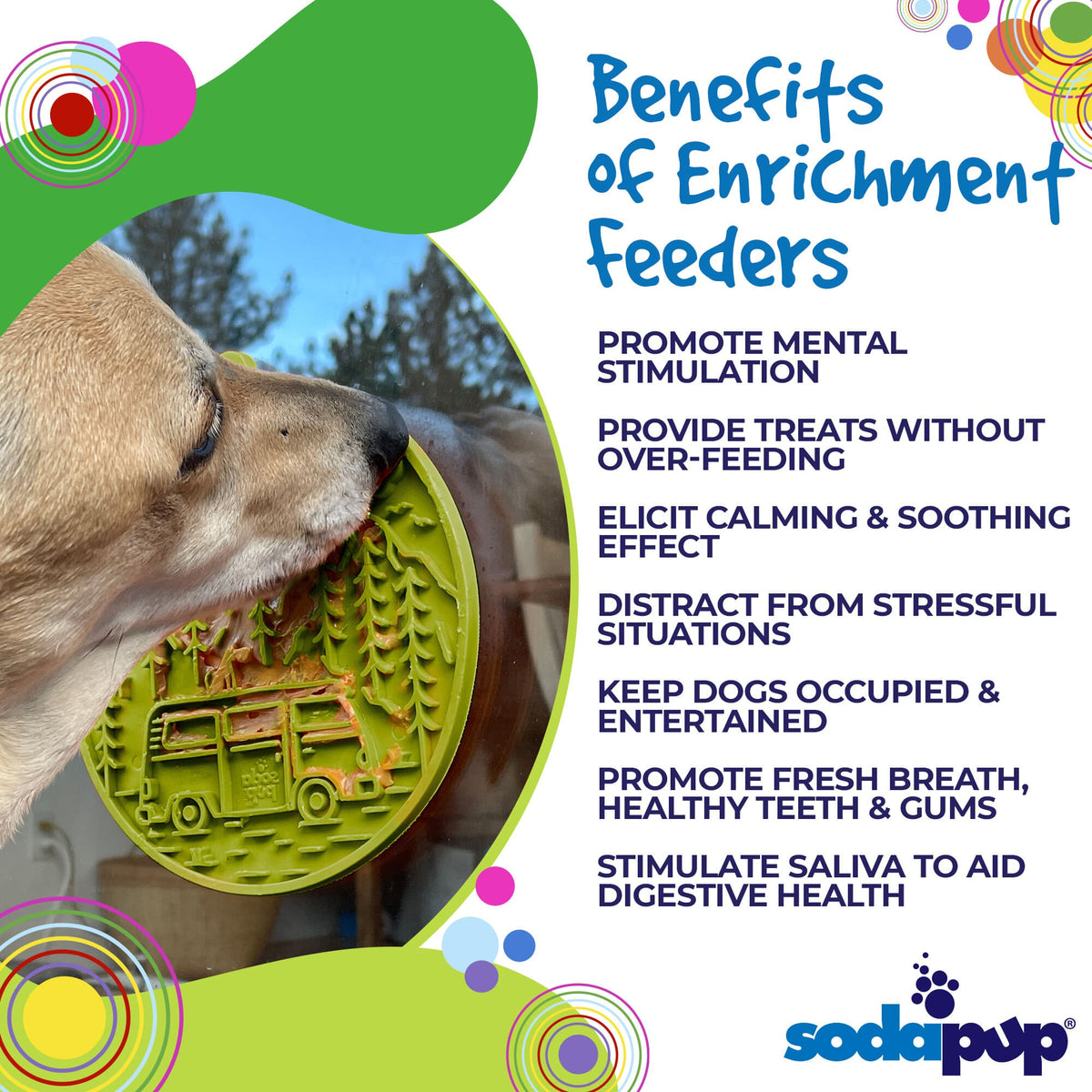 Camp Retro Van Enrichment Lick Mat – Suction Cups, USA Made – detail