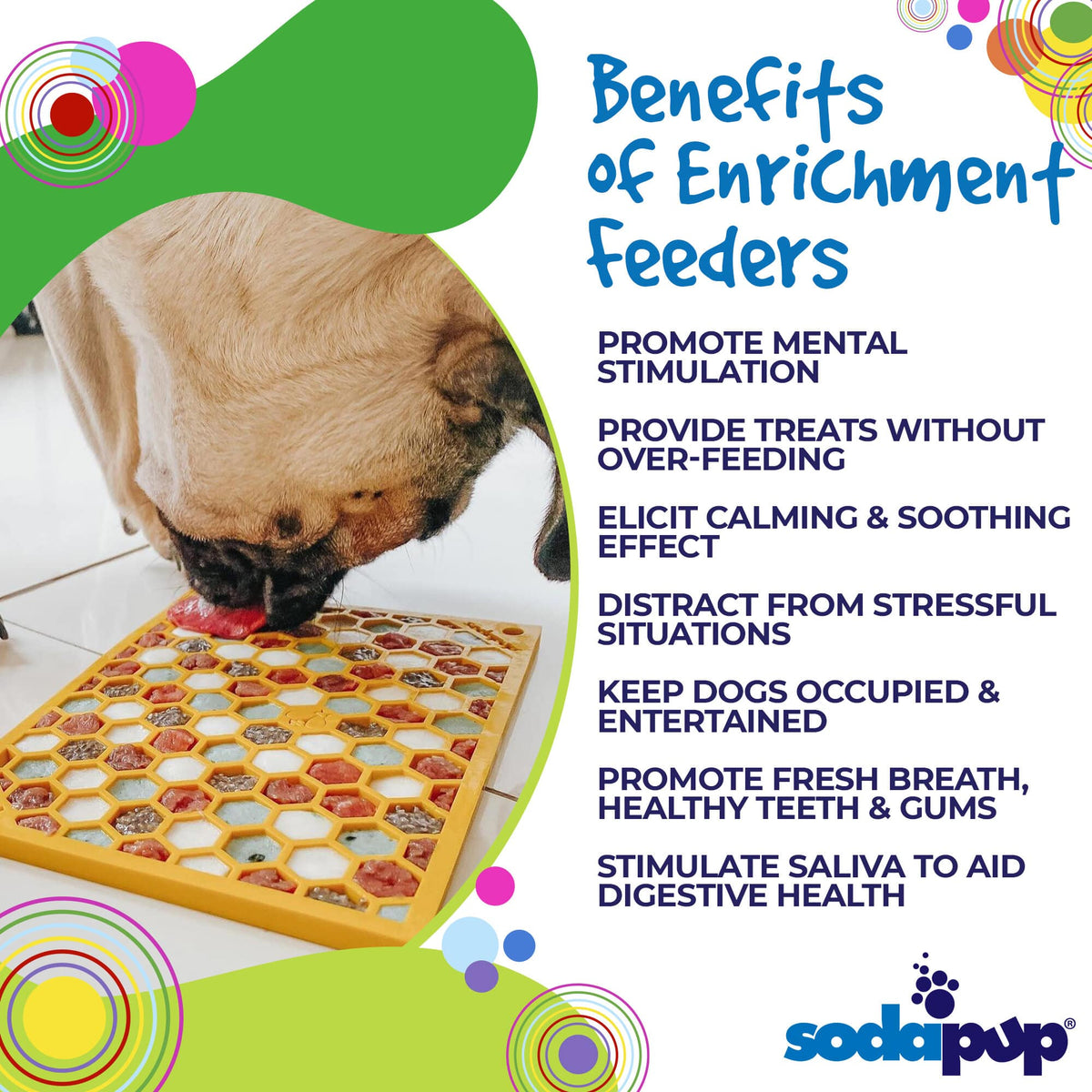 Honeycomb Enrichment Lick Mat for Dogs & Cats – Anxiety Relief – detail