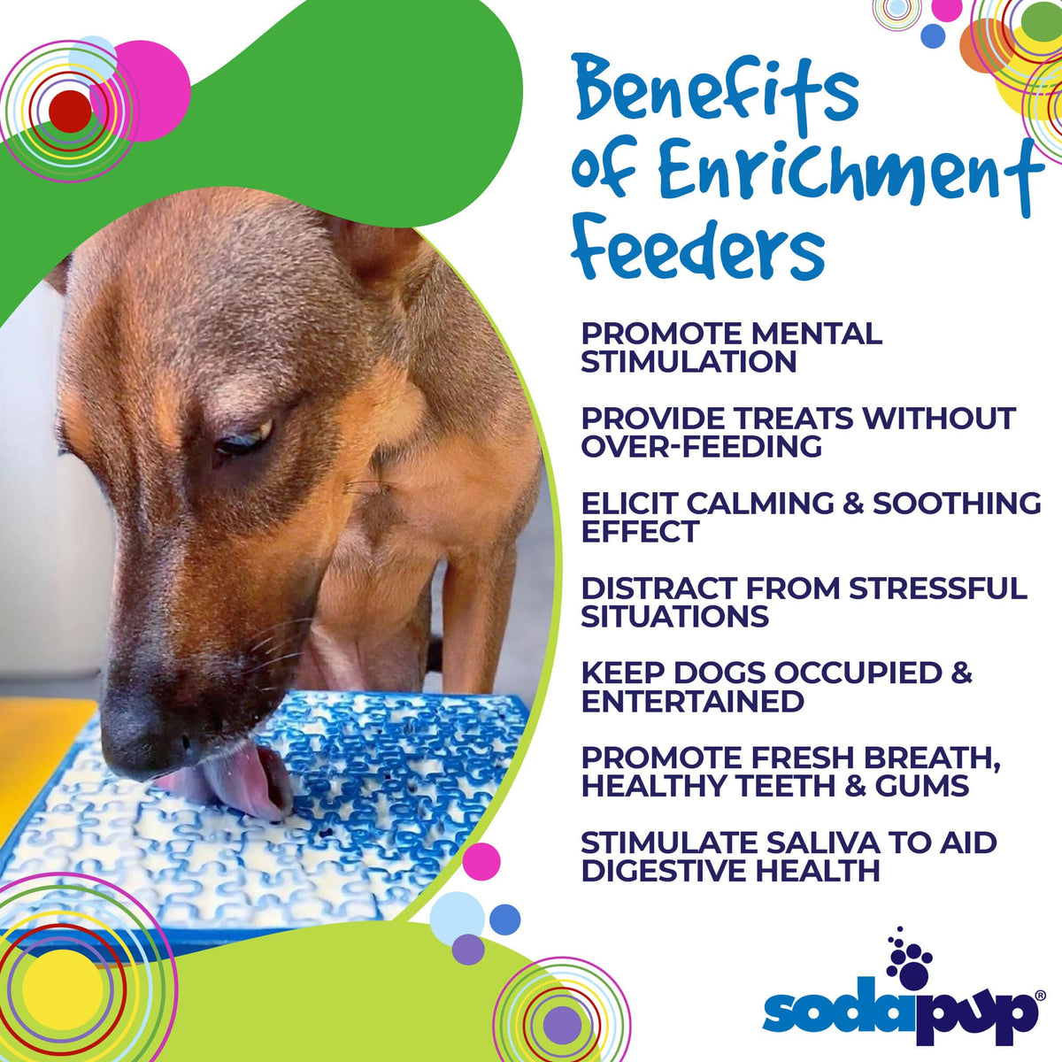 Jigsaw Puzzle Enrichment Lick Mat – Anxiety Relief, USA Made – detail
