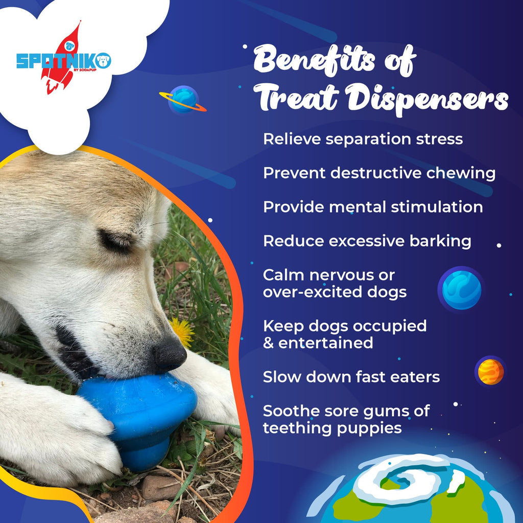 SodaPup Flying Saucer blue rubber chew toy and treat dispenser – photo 3 of 7