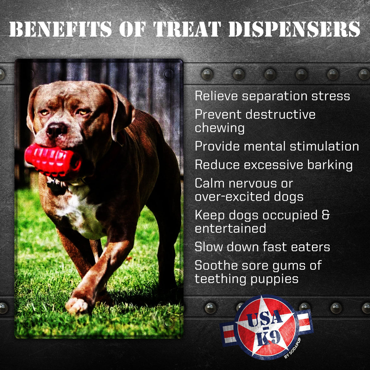USA-K9 Grenade Rubber Dog Chew Toy – Treat Dispenser, USA Made – detail
