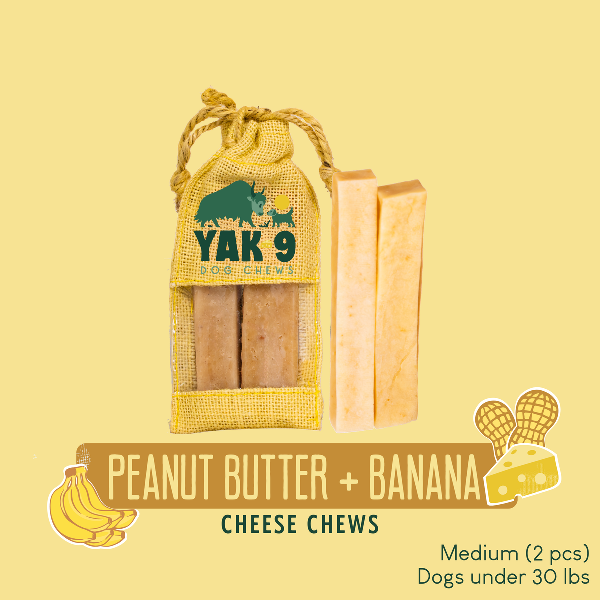 Yak9 Peanut Butter Banana Chews for Dogs – alternate view 6