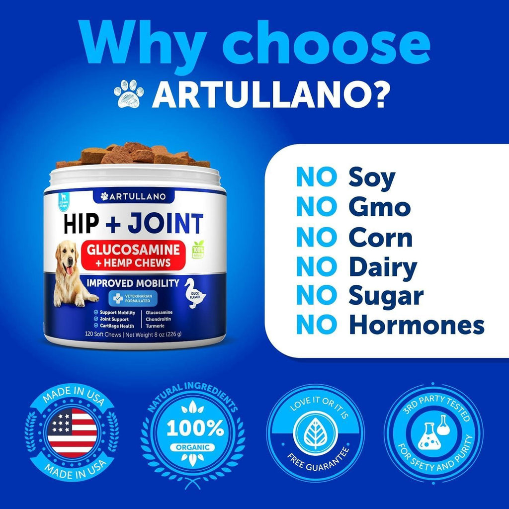 Hip and joint supplement chews for dogs with glucosamine – duck flavor soft chews – photo 6 of 7