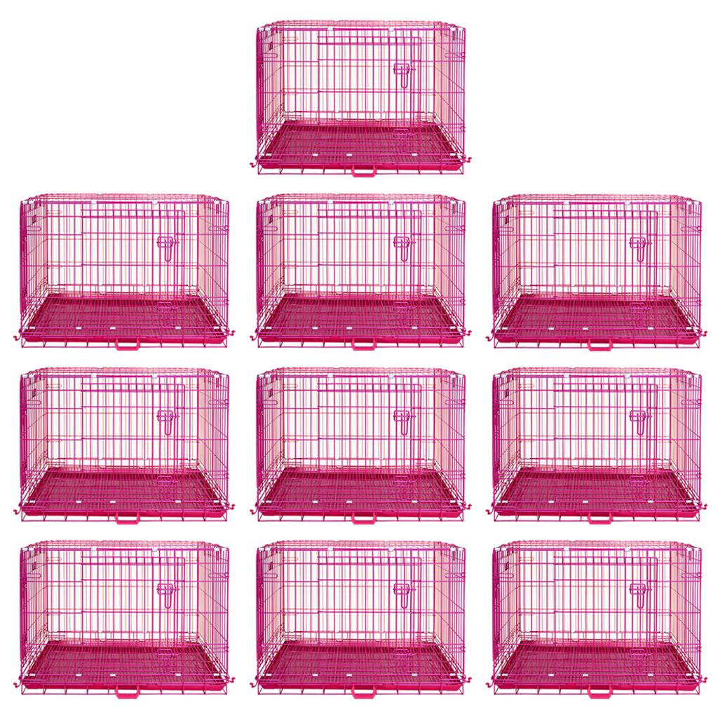 24-42 Inch Pink Wire Dog Crate – alternate view 49