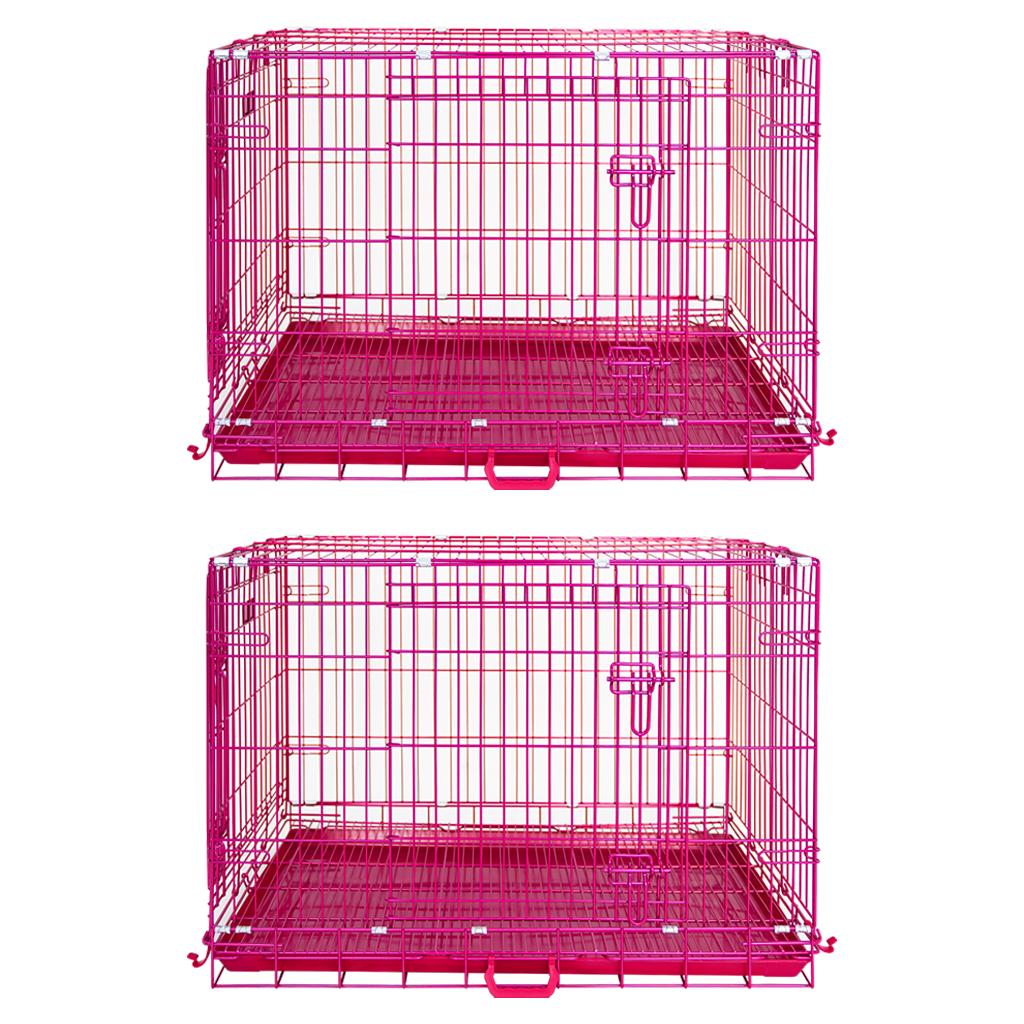 24-42 Inch Pink Wire Dog Crate – alternate view 32