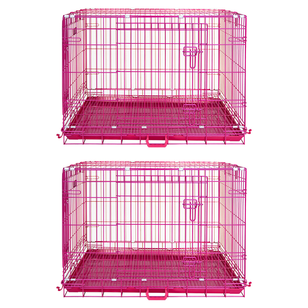 24-42 Inch Pink Wire Dog Crate – alternate view 44