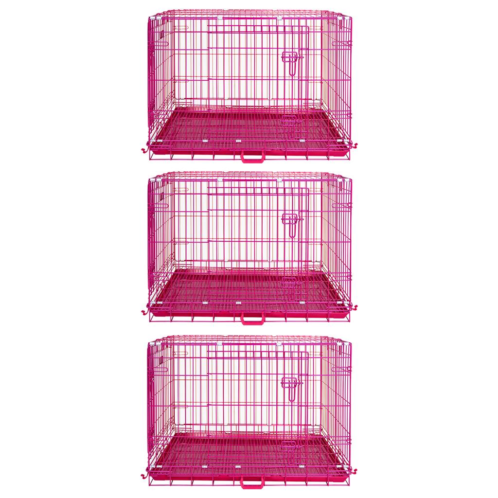 24-42 Inch Pink Wire Dog Crate – alternate view 33