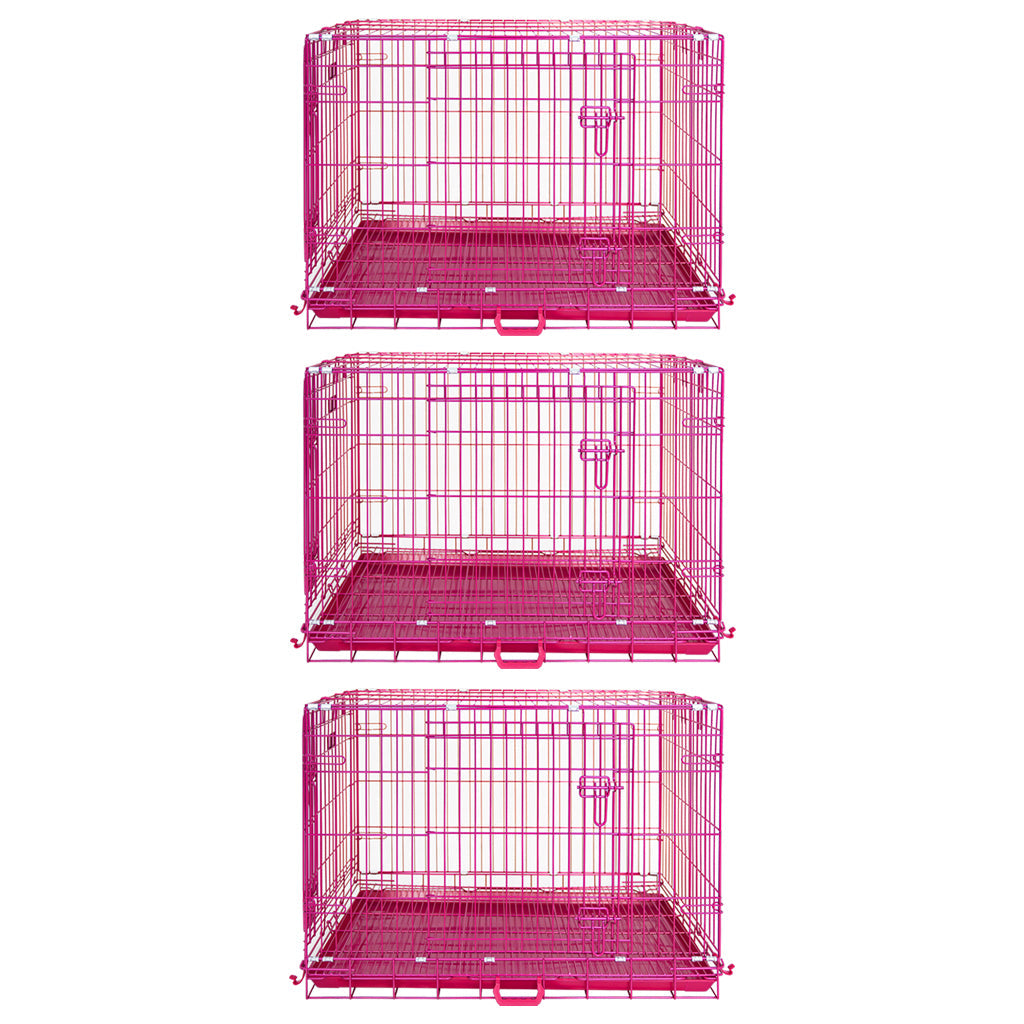 24-42 Inch Pink Wire Dog Crate – alternate view 45