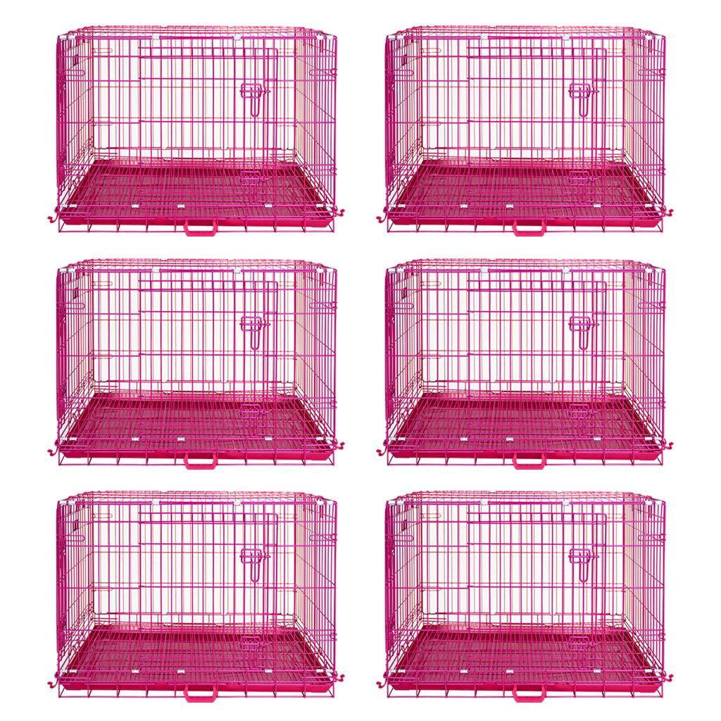 24-42 Inch Pink Wire Dog Crate – alternate view 47