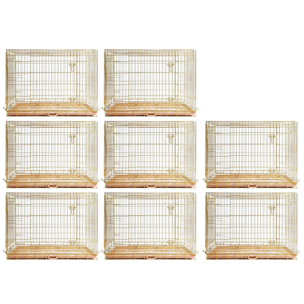 Copper Gold Wire Dog Crate – 24 to 42 Inch, Foldable – alternate view 35