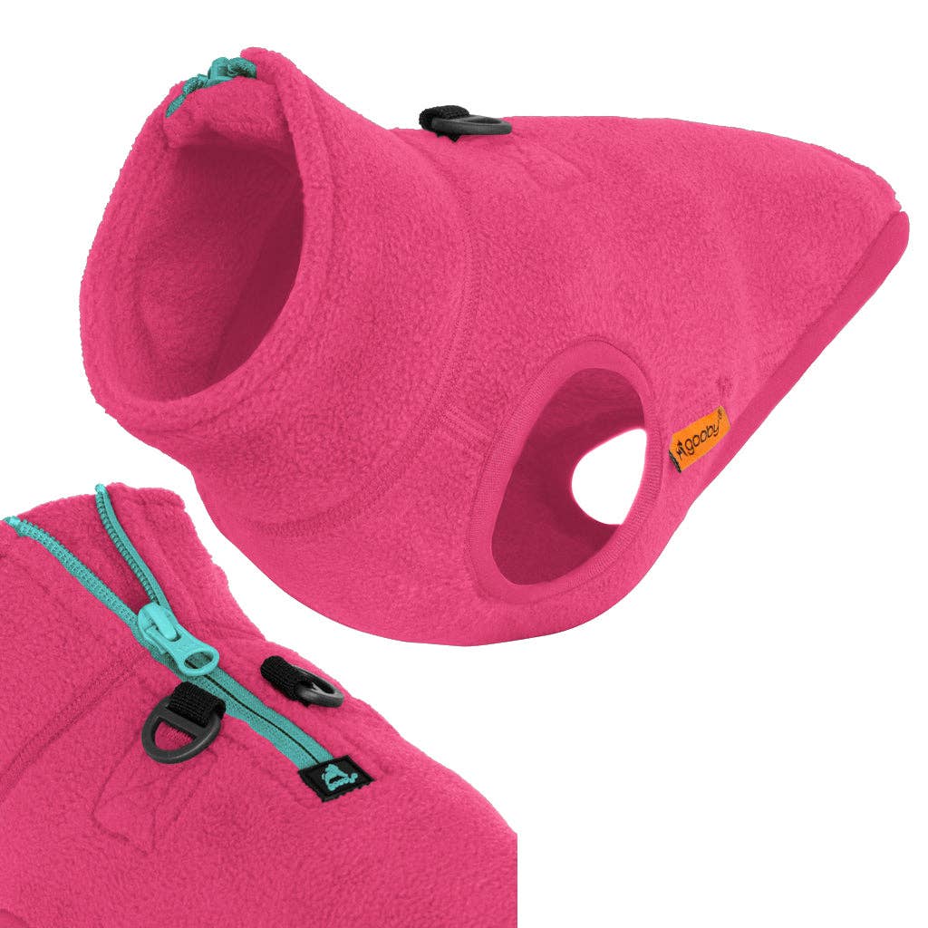 Half Zip-Up Fleece Dog Vest – Pink – alternate view 3