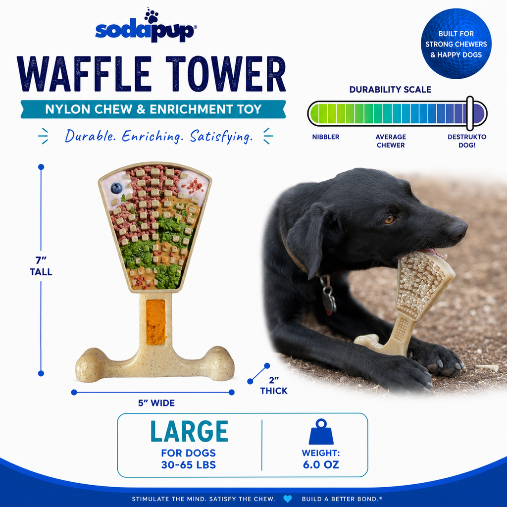 SodaPup Waffle Tower nylon chew and enrichment toy – photo 4 of 8
