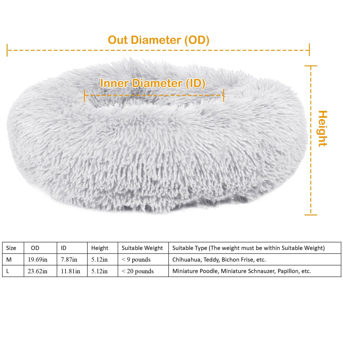 Soft washable pet bed with fluffy PP cotton filling