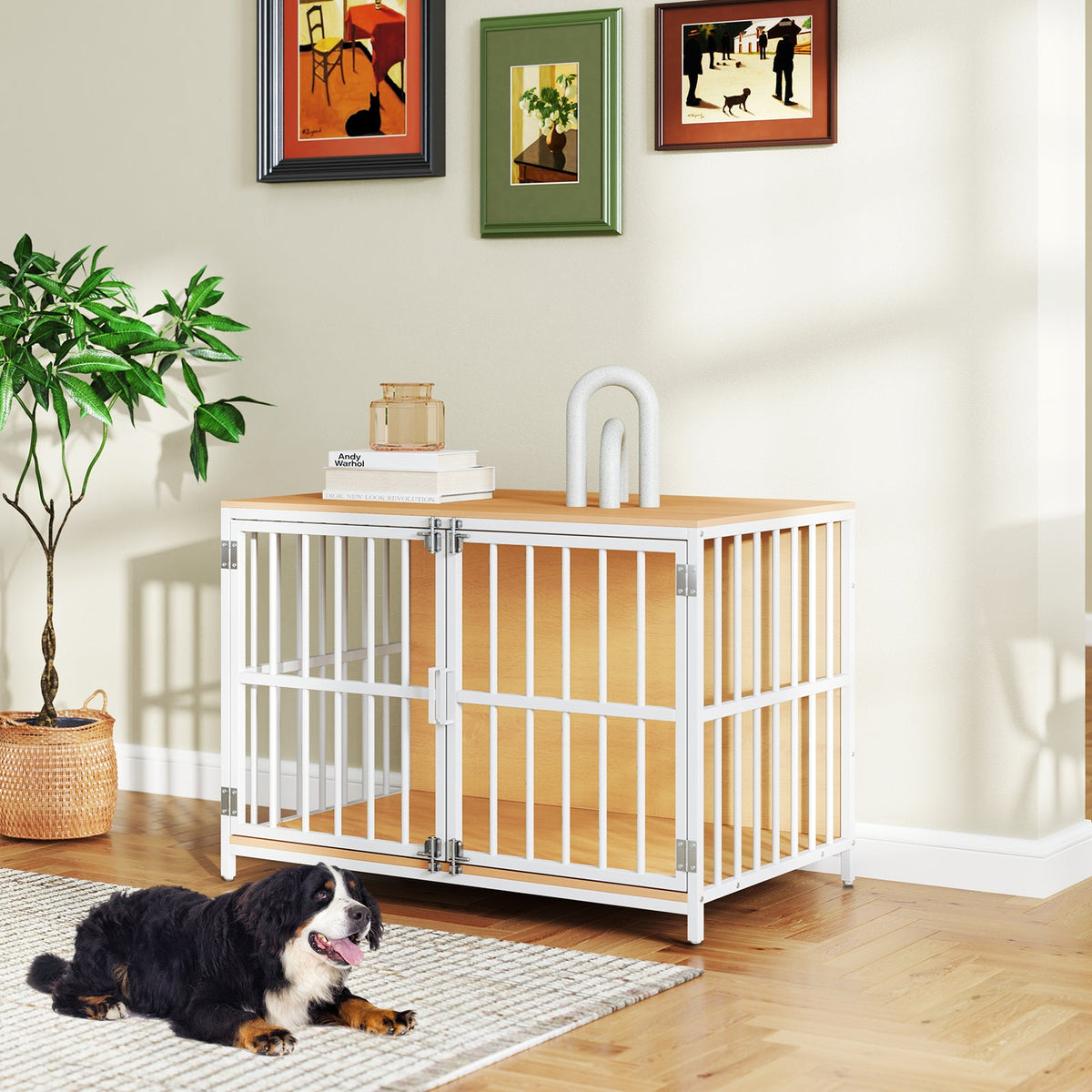 40 Inch Dog Crate Furniture Kennel with Double Doors – photo 2 of 16