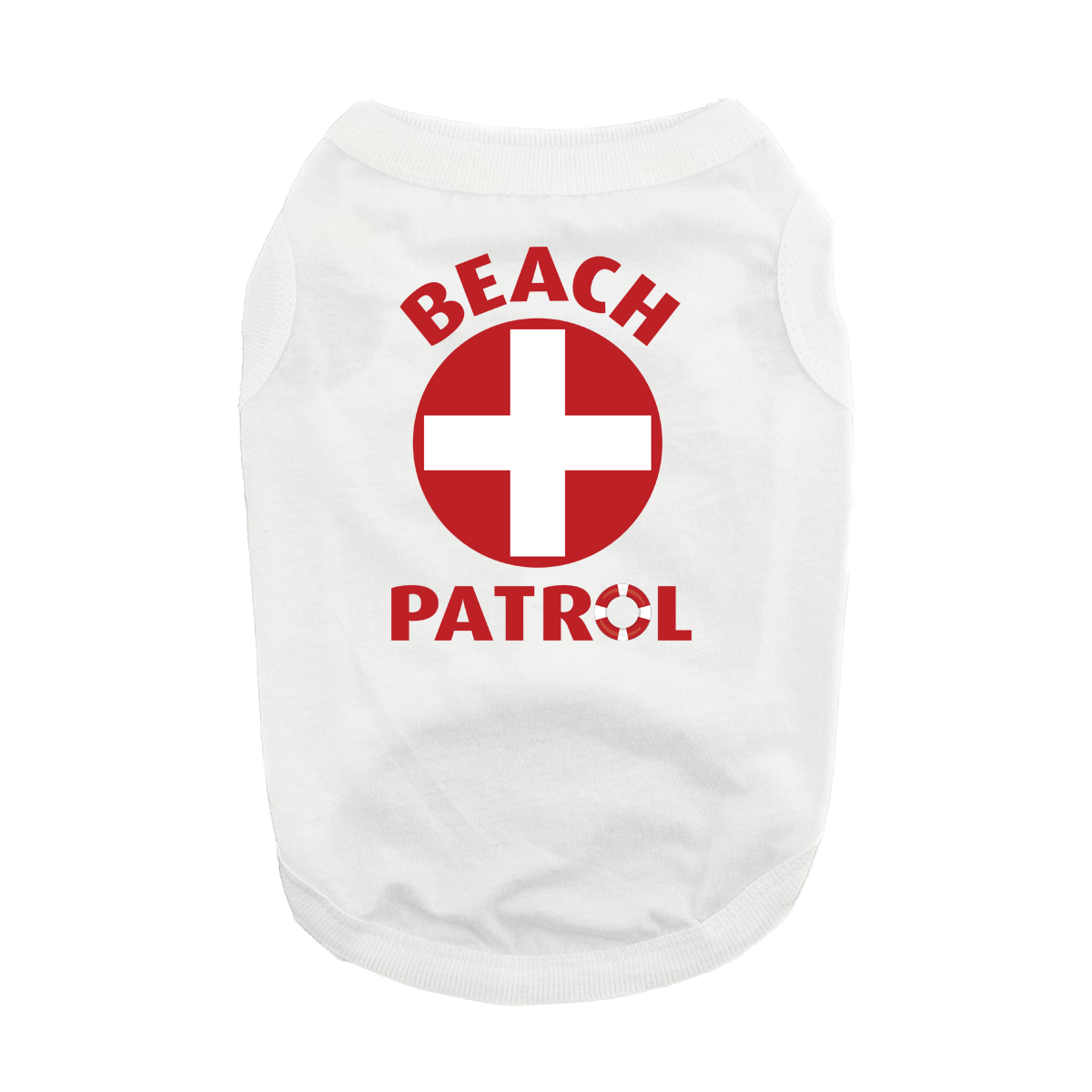 Beach Patrol Dog Tank Top – White – front view