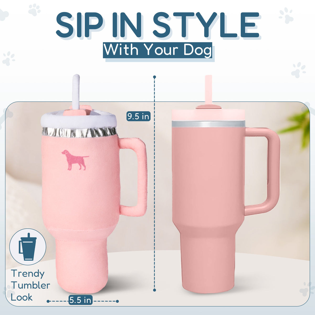 Puproar Pup Cup Squeaky Plush Dog Toy – Tumbler Shape – alternate view 4