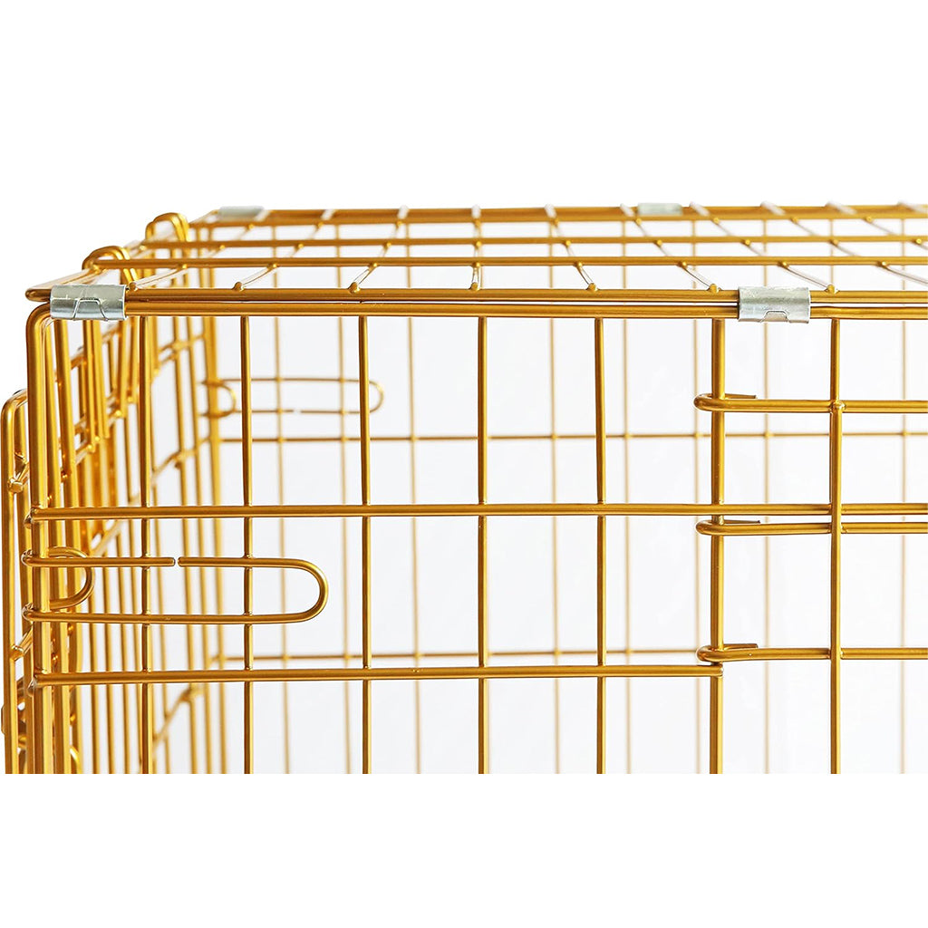 Copper Gold Wire Dog Crate – 24 to 42 Inch, Foldable – alternate view 8