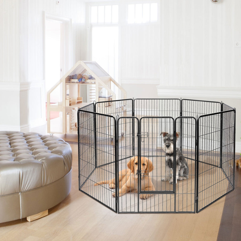 8-Panel Heavy-Duty Metal Dog Playpen with Door – photo 1 of 9