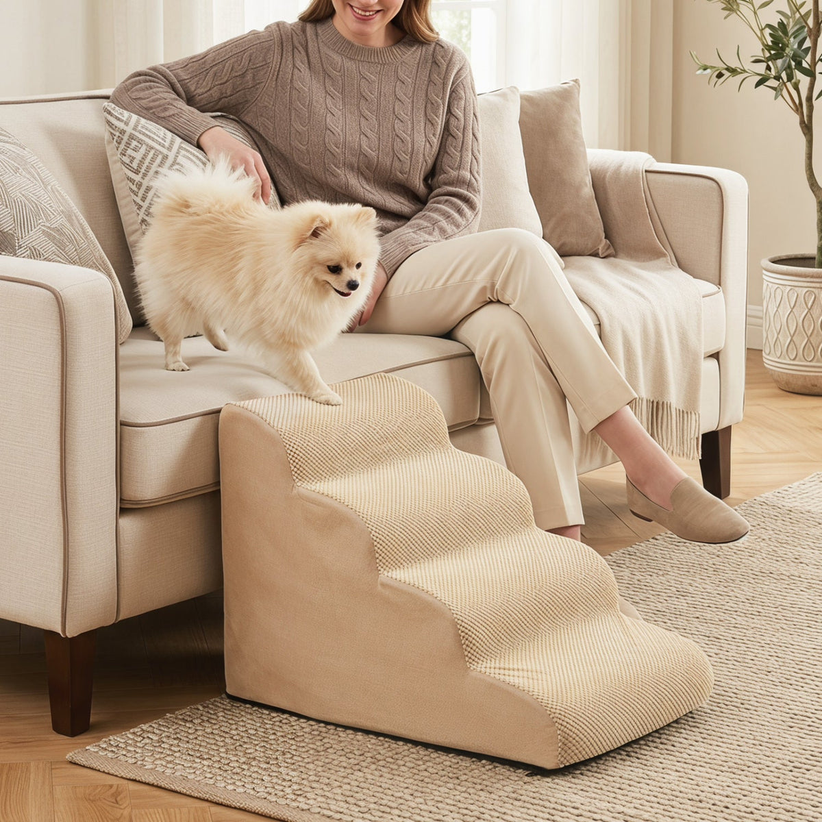 4-Tier Foam Dog Steps with Non-Slip Surface – photo 3 of 9