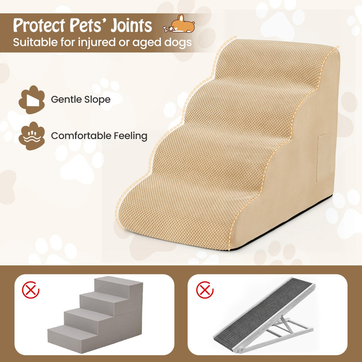 4-Tier Foam Dog Steps with Non-Slip Surface – photo 8 of 9