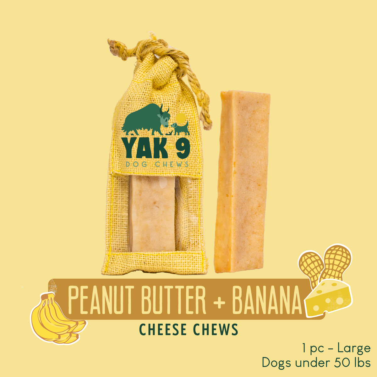 Yak9 Peanut Butter Banana Chews for Dogs – alternate view 5