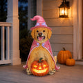 Halloween Golden Retriever Dog Statue – front view