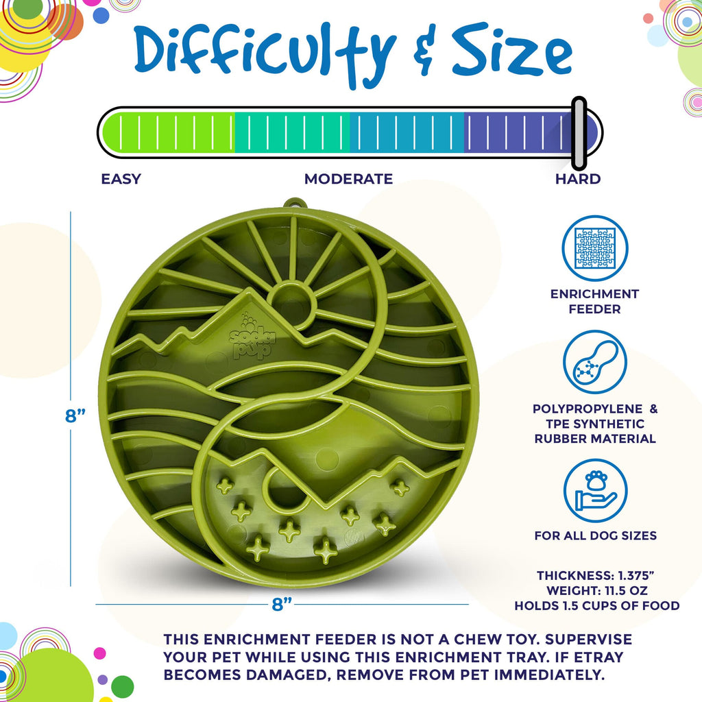 Sun and Moon Shallow Slow Feeder Dog Bowl – Enrichment, USA Made – alternate view 6