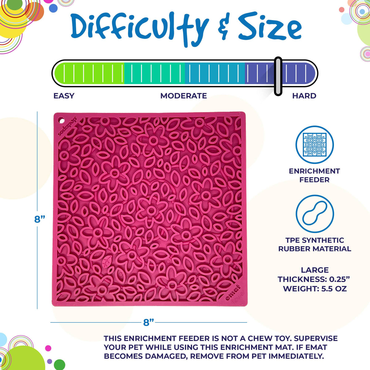 Flower Power Enrichment Lick Mat – Flower Design, USA Made – alternate view 6