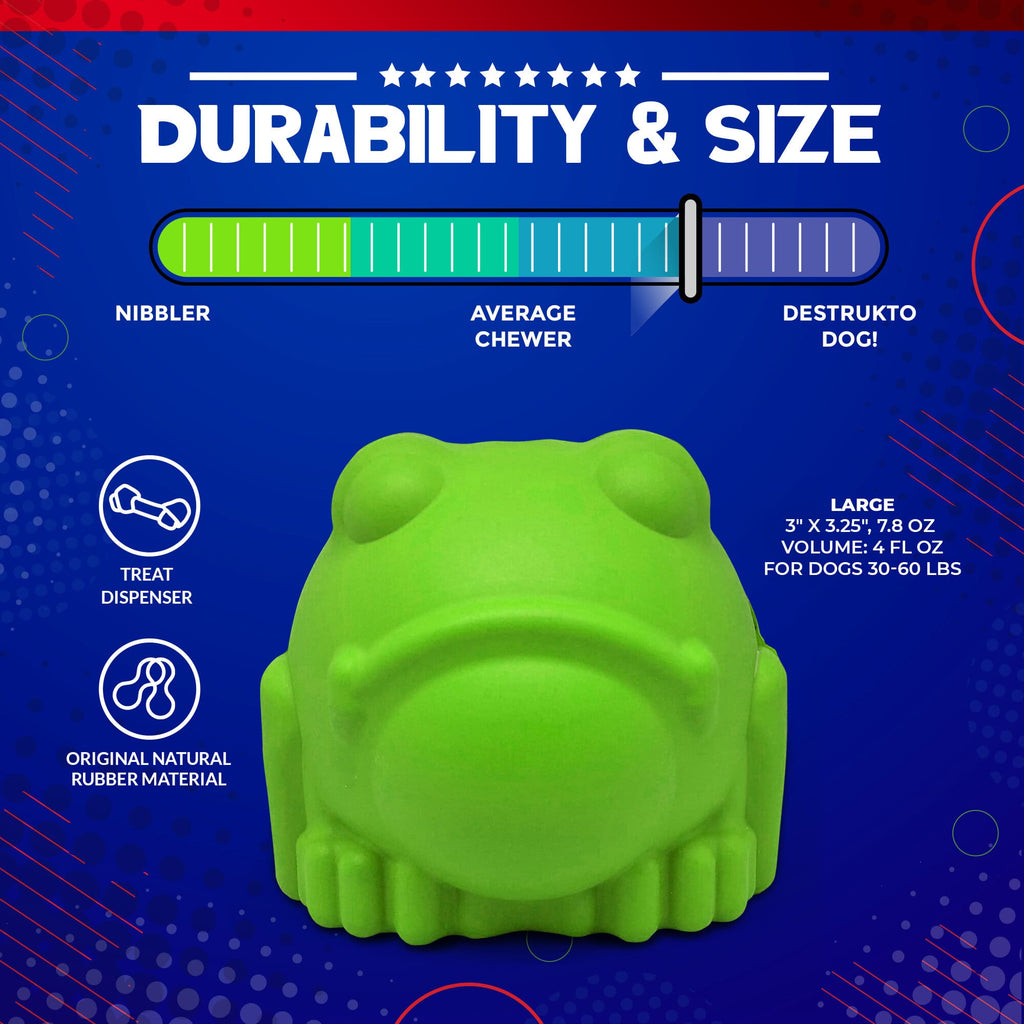 Bull Frog Dog Chew Toy & Treat Dispenser – USA Made – alternate view 4