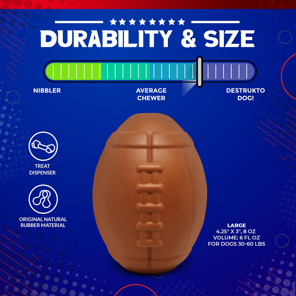 Football Dog Chew Toy & Treat Dispenser – USA Made – alternate view 7