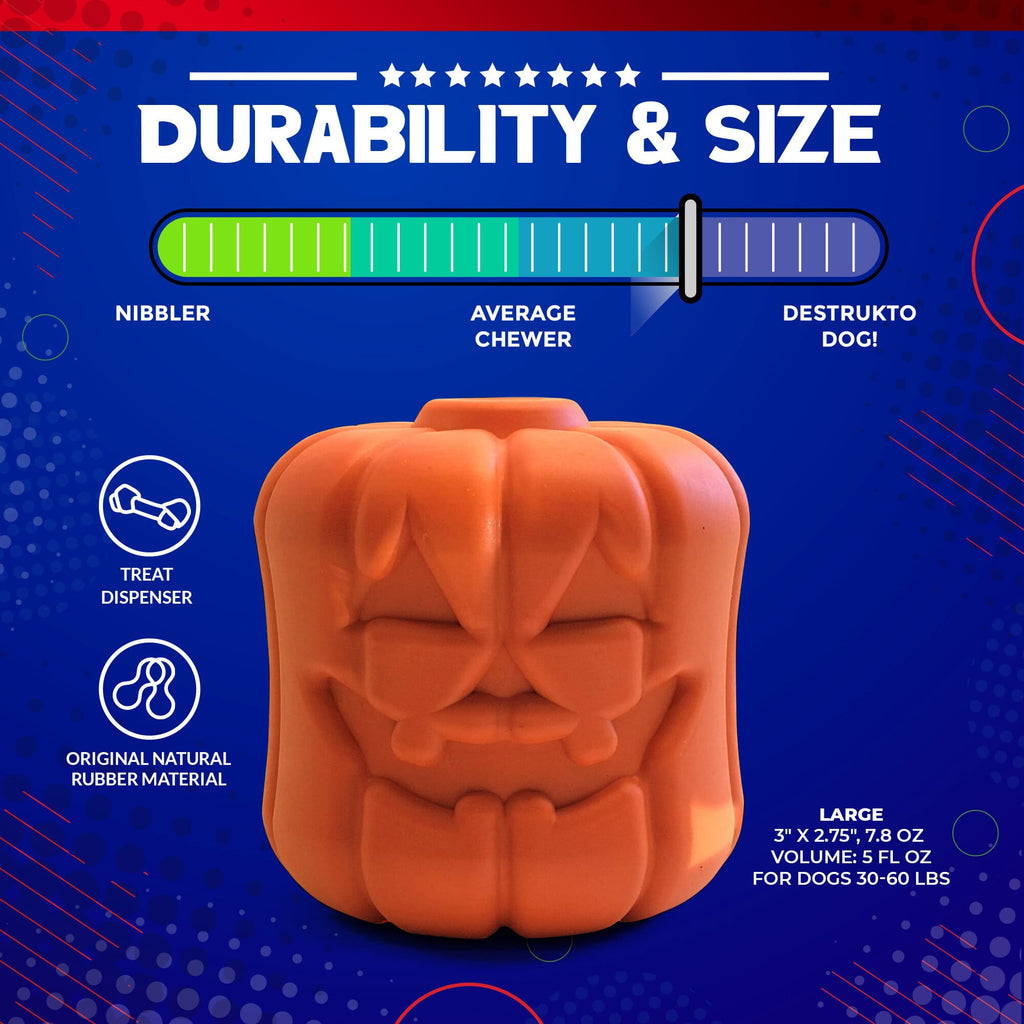 Jack O Lantern Halloween Dog Chew Toy – Large Dogs, USA Made – alternate view 4