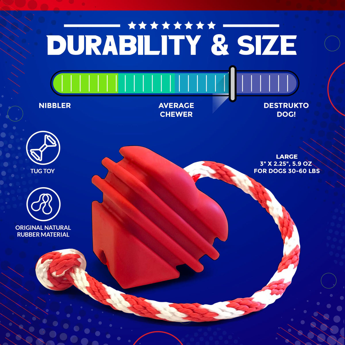 SodaPup Heart on a String red rubber tug dog toy – photo 4 of 10
