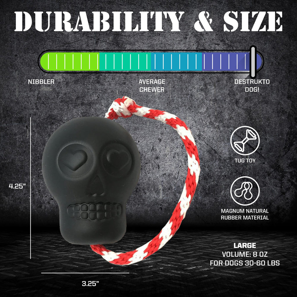 USA-K9 Magnum Skull black rubber chew toy for dogs – photo 4 of 8