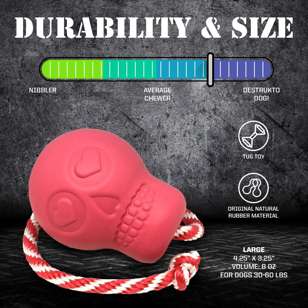 USA-K9 Skull pink rubber chew toy and treat dispenser – photo 4 of 7