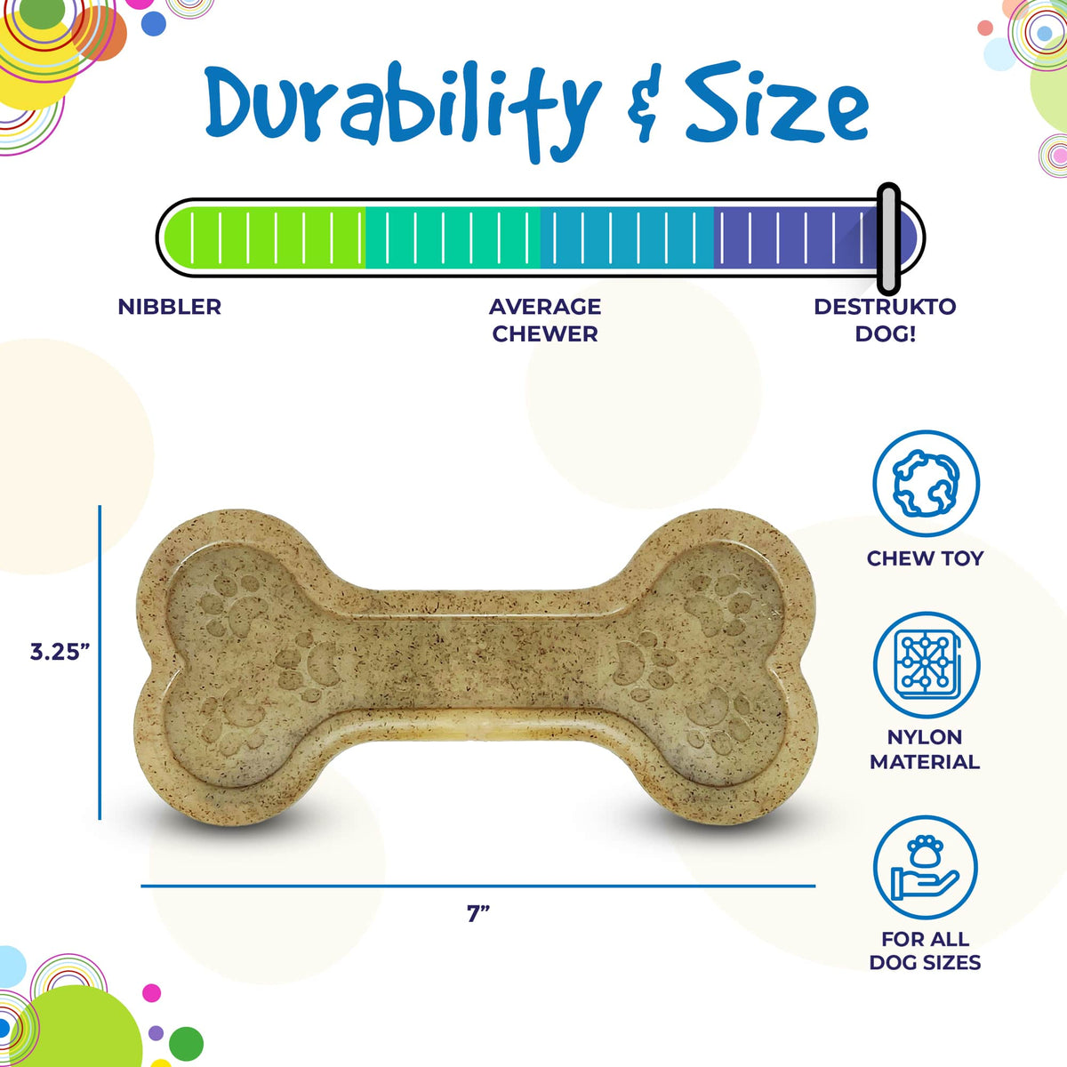 SodaPup Bone eChew brown nylon dog chew toy – photo 7 of 8
