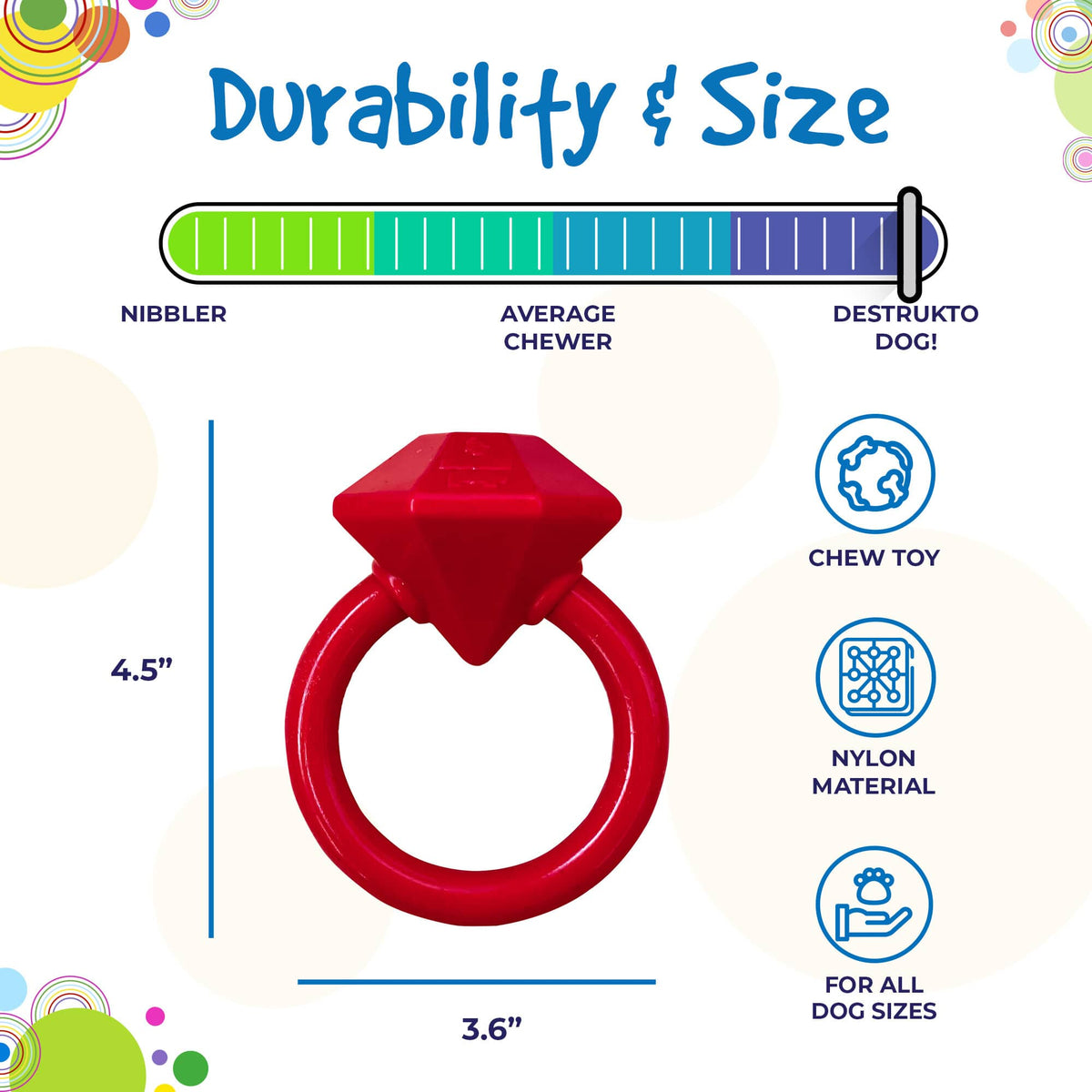SodaPup Diamond Ring nylon teething ring for puppies – photo 6 of 9