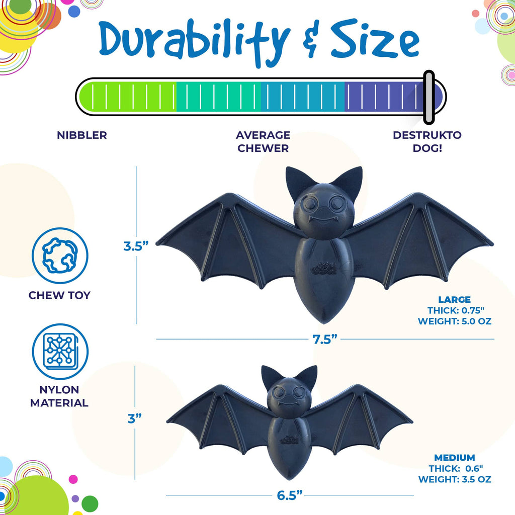 Vampire Bat Nylon Dog Chew Toy – Aggressive Chewers, USA Made – alternate view 5