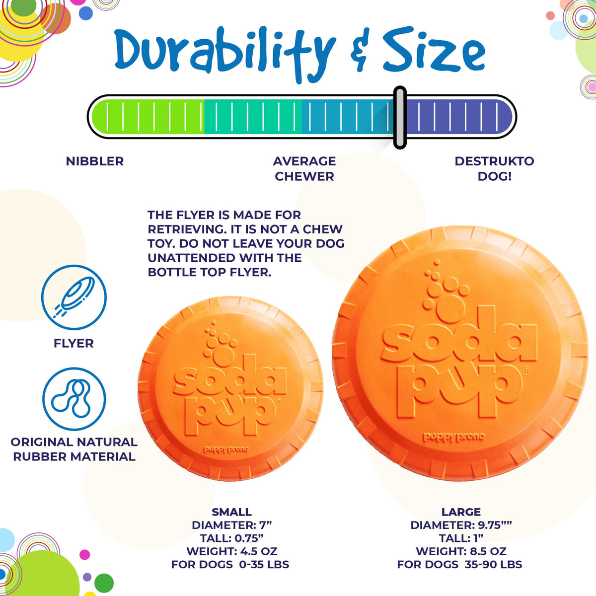 SodaPup Bottle Top Flyer orange rubber frisbee dog toy – photo 4 of 13
