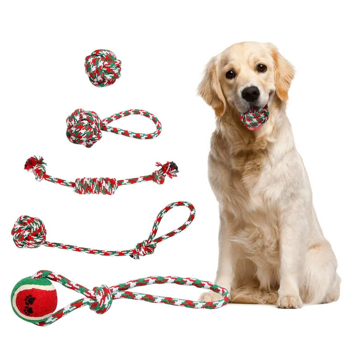 Christmas Dog Rope Chew Toys 5 Pieces – photo 1 of 12