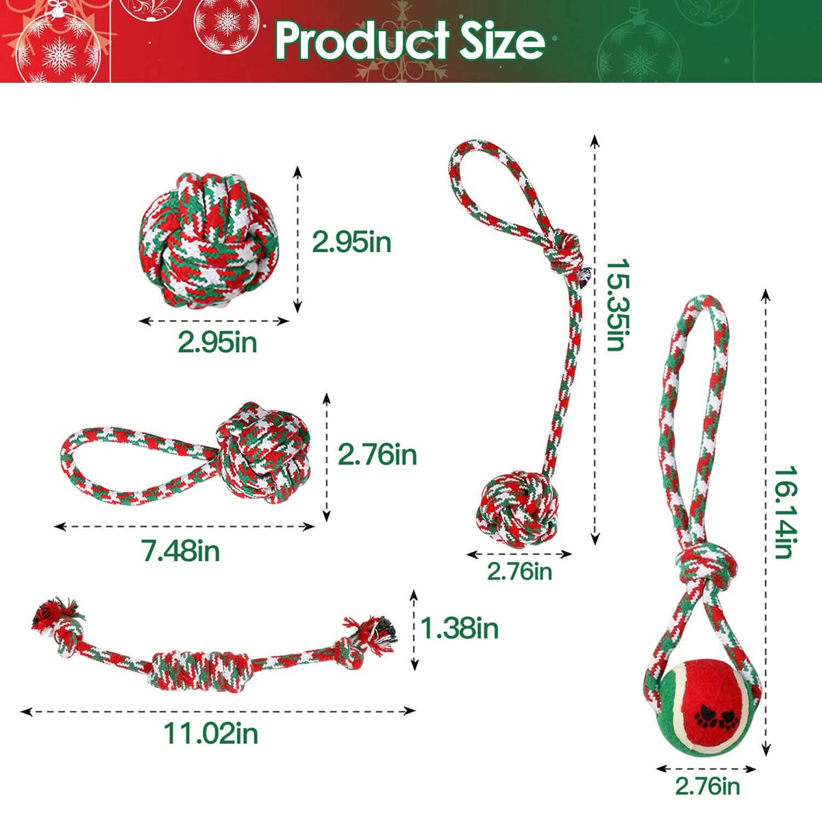 Christmas Dog Rope Chew Toys 5 Pieces – photo 10 of 12