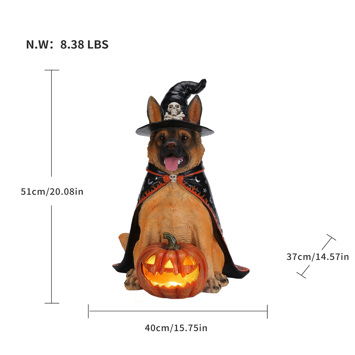 Halloween German Shepherd Dog Statue – alternate view 3