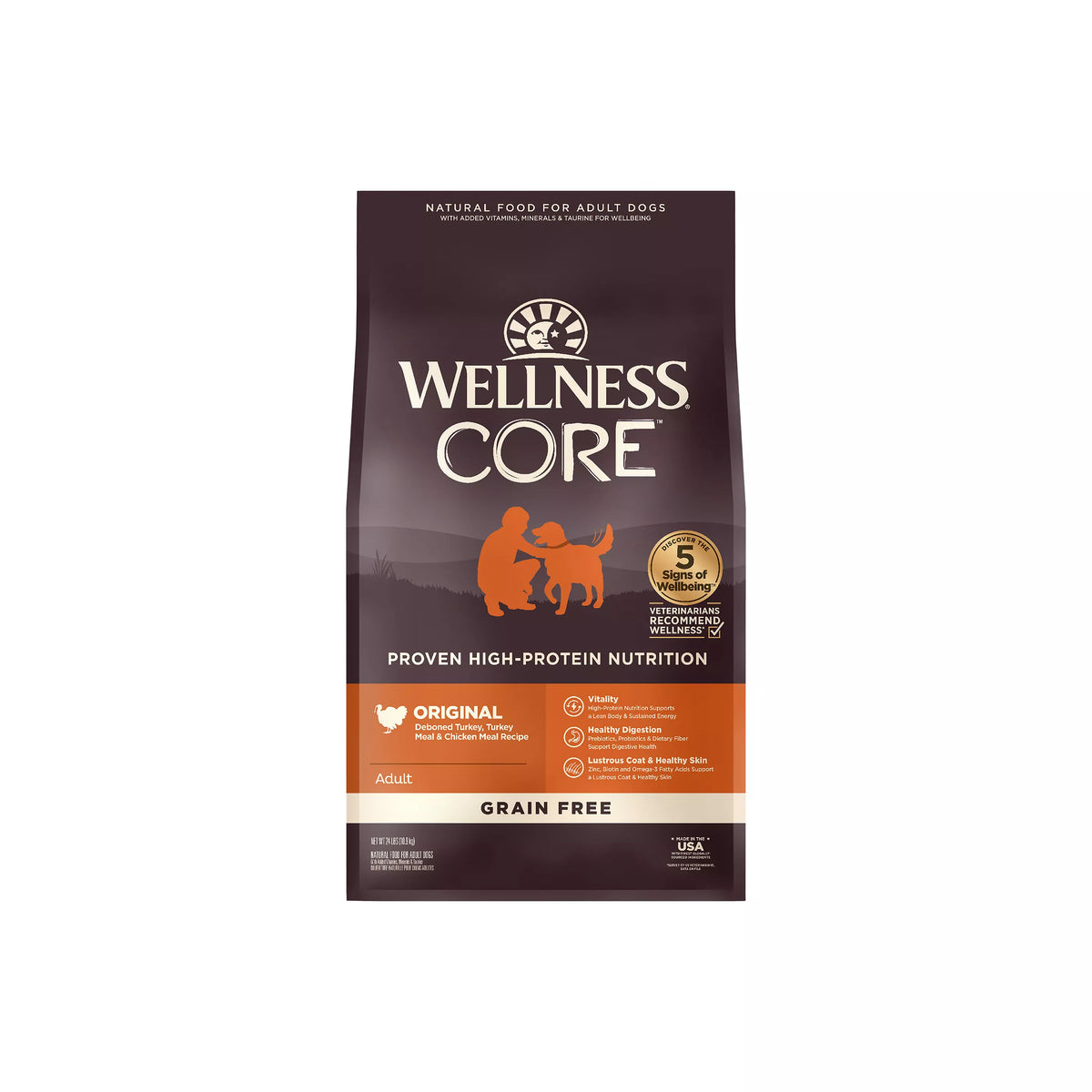 Wellness Core Adult Grain Free Original Turkey and Chicken Dog Food – front view